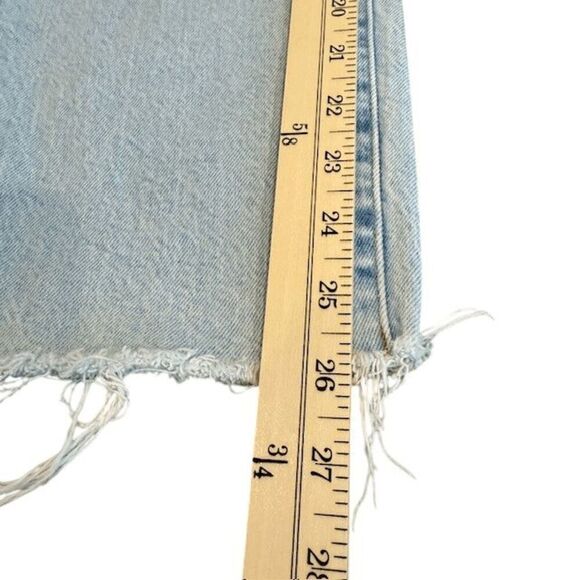 Good American Jeans The Weekender Boyfriend Raw Hem Light wash Size 14 - Picture 12 of 13